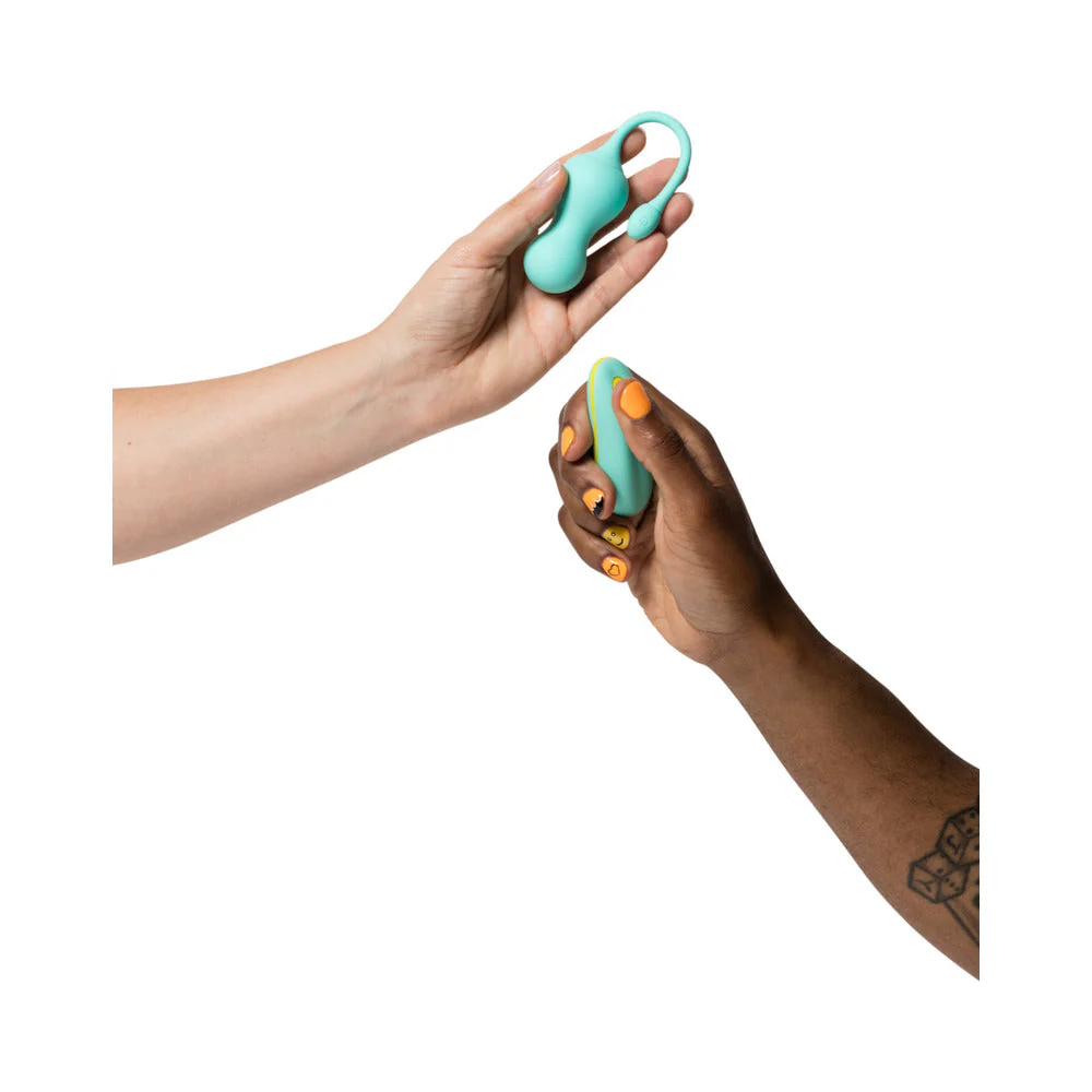 ROMP Cello Rechargeable Remote-Controlled Silicone G-Spot Egg Vibrator Light Teal - Image 10