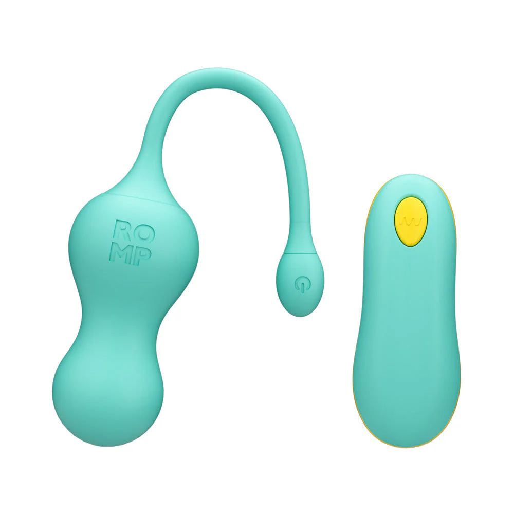 ROMP Cello Rechargeable Remote-Controlled Silicone G-Spot Egg Vibrator Light Teal - Image 3