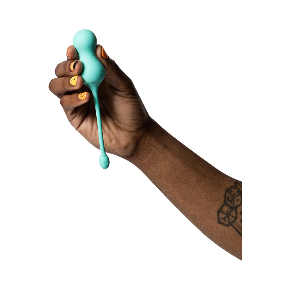 ROMP Cello Rechargeable Remote-Controlled Silicone G-Spot Egg Vibrator Light Teal - Image 8